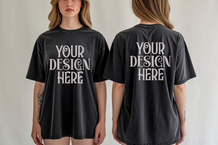 Comfort Colors 1717 Berry Front & back T shirt mockups