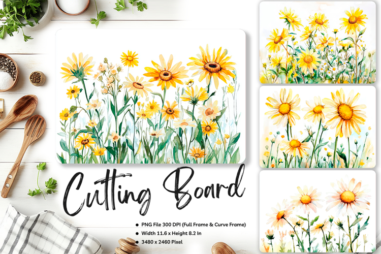 Sunflower Cutting Board Kitchen Chopping Board Sublimation17