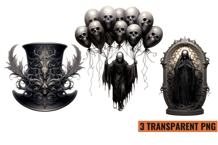 Watercolor Vintage Creepy Halloween sublimation , PNG