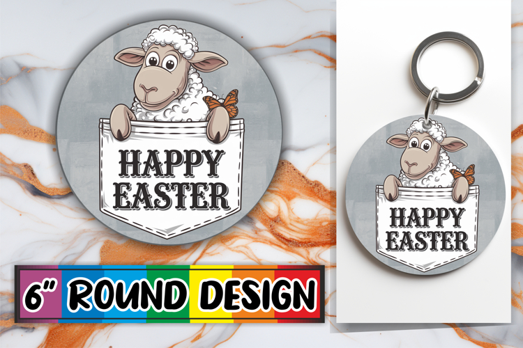 Cheerful Car Coaster Circle PNG, Easter Animals