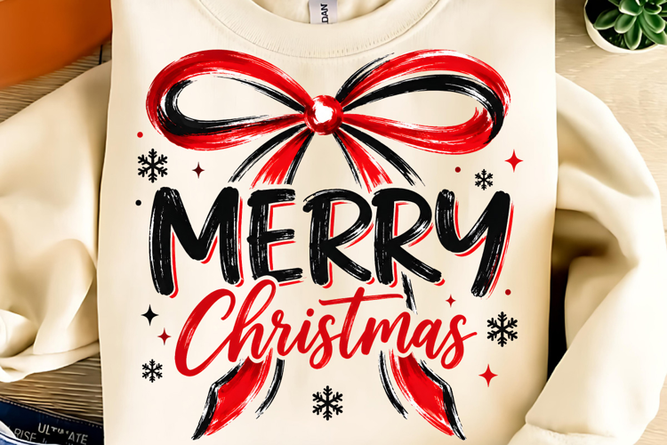Merry Christmas PNG, Christmas Bow PNG, Christmas PNG
