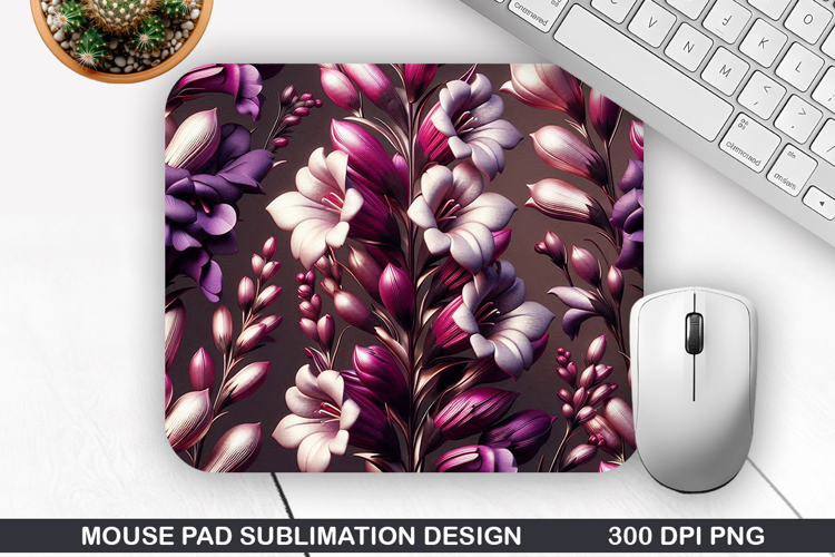 3D Flowers Mouse Pad Sublimation, Flowers Mouse Pad PNG example image 1