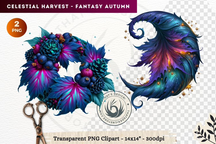 Autumn Fantasy Clipart PNG Celestial Steampunk Harvest