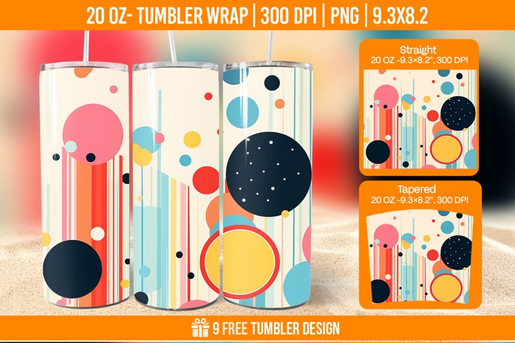 Confetti Tumbler Wrap Designs, Sublimation Wrap