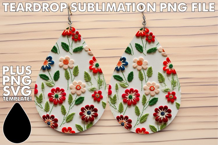 Elegance in Embroidered Floral Earrings example image 1