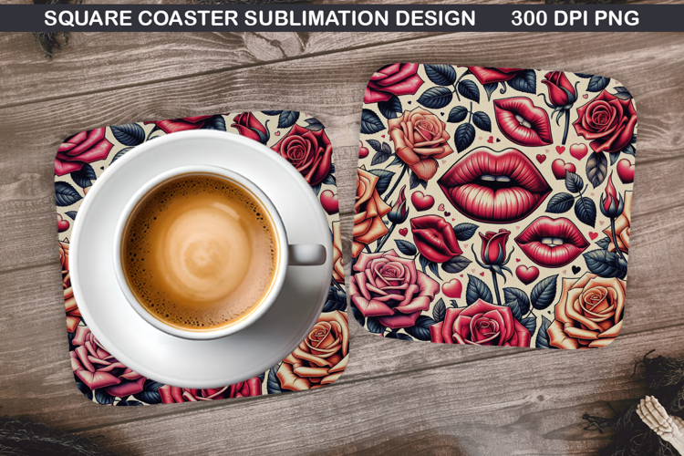 Valentine Coaster Sublimation, Valentine Coaster PNG Design