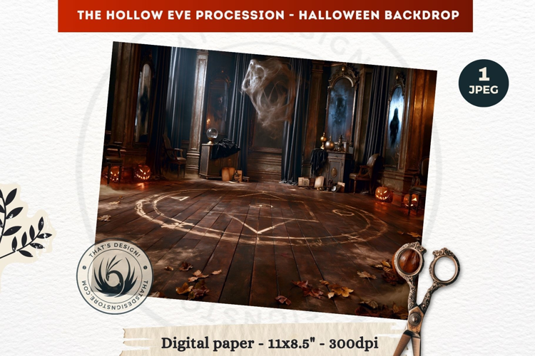 Gothic Halloween background - Hollow Eve Procession Backdrop