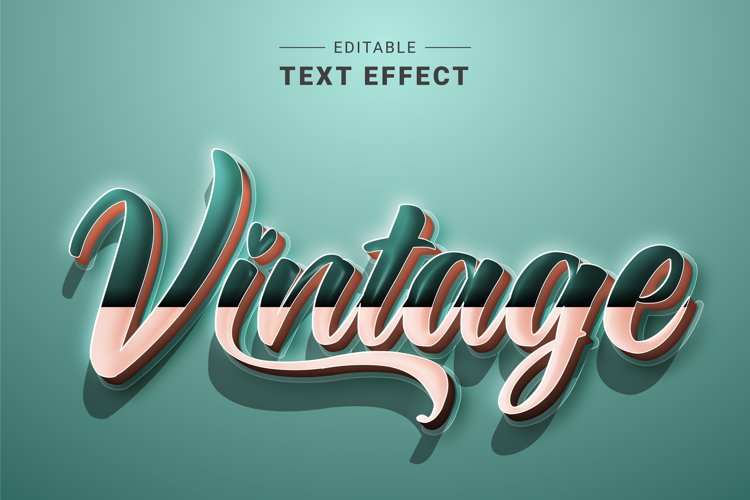 Editable Text Effect for Illustrator. Vector Graphic styles example image 1