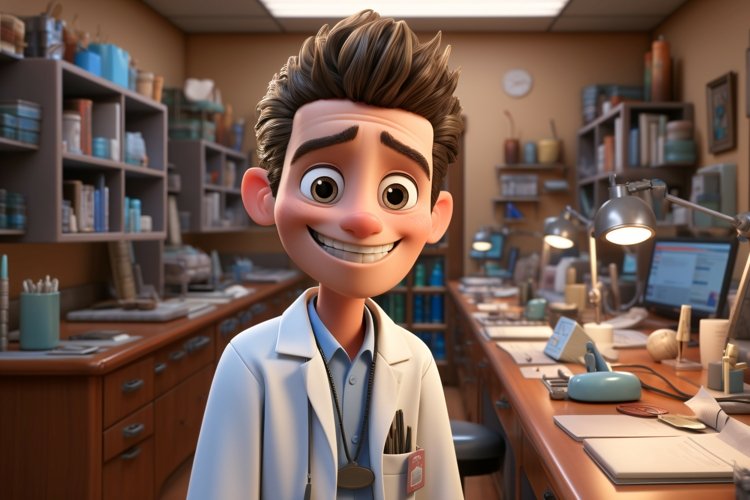 3D Character Boy dental_hygie with relevant environment
