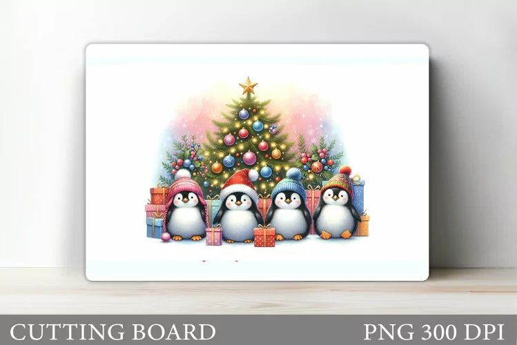 Penguin Cutting Board. Christmas Cutting Board Sublimation