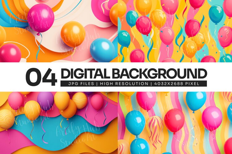 Colorful Balloon Party Background example image 1