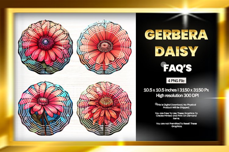 Gerbera Daisy Wind Spinner Sublimation - 04 Variations example image 1