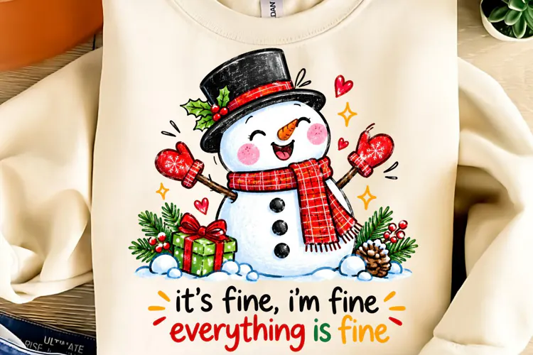 It's Fine I'm Fine Everything is Fine PNG, Christmas PNG