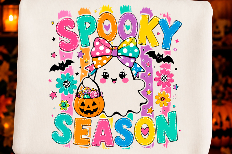 Preppy Spooky Season Ghost PNG