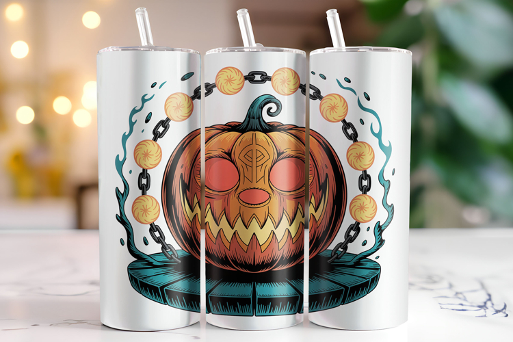 Halloween Pumpkin Tumbler Wrap | Sublimation