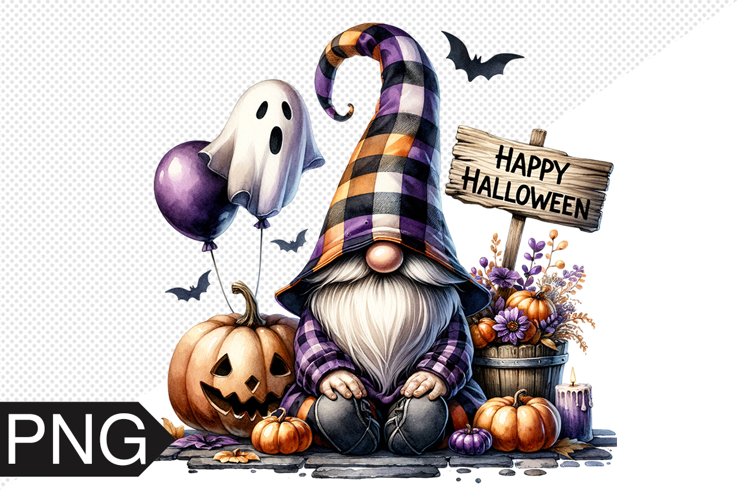 Halloween Gnome Sublimation, Gnome Clipart PNG