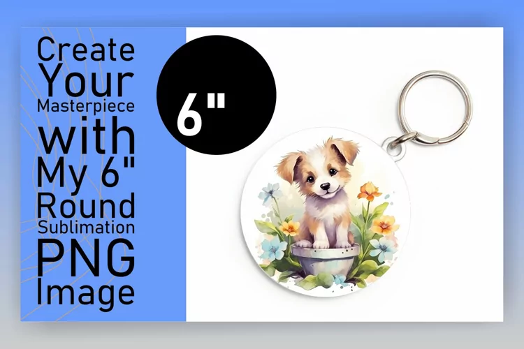 Watercolor Pup Ornament & Blossom