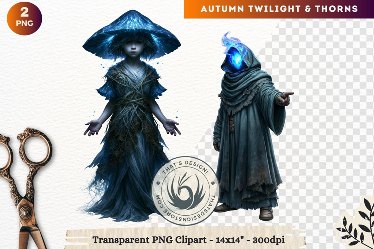 Fantasy Autumn Clipart PNG Twilight Thorns sublimation