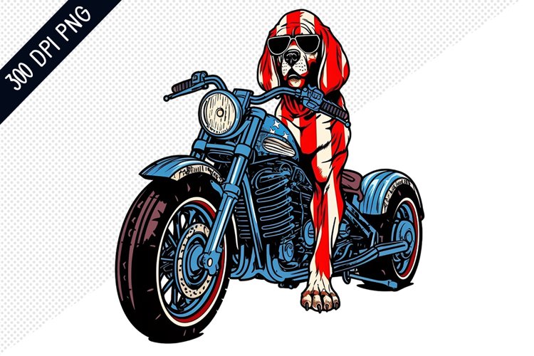 DOG Ride American Bike Sublimation - 4th of July sublimation example image 1