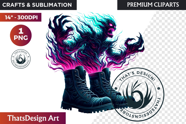 Halloween Character Boots - Spooky Gothic Clipart PNG