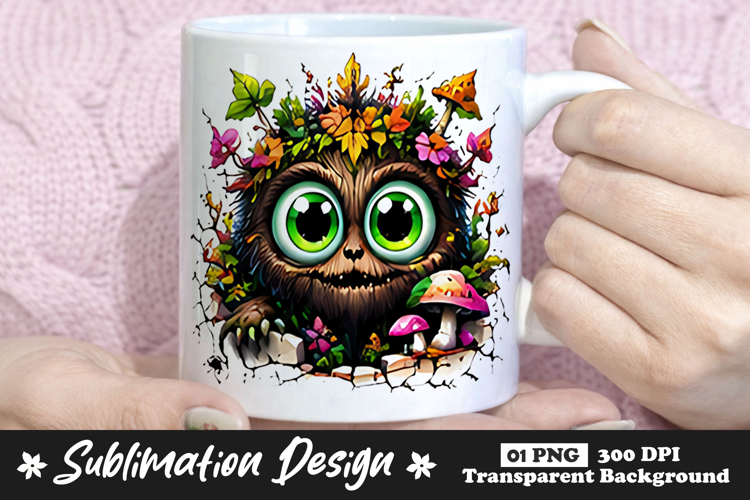 Woodland Flower Monster Clipart Sublimation PNG