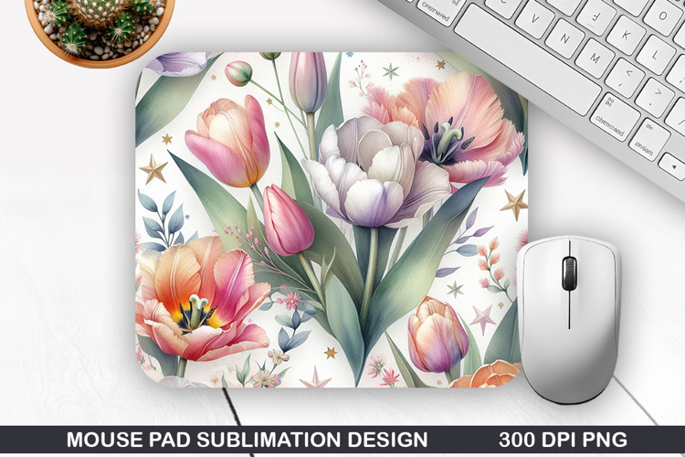 Flowers Mouse Pad Sublimation, Spring Mouse Pad PNG Design