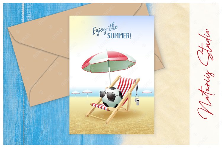 Enjoy the Summer! Sports card. Soccer.