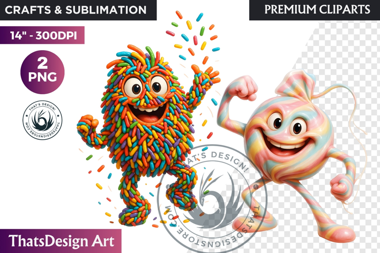 Fantasy Junk Food Characters RPG Clipart Sweets PNG Graphics