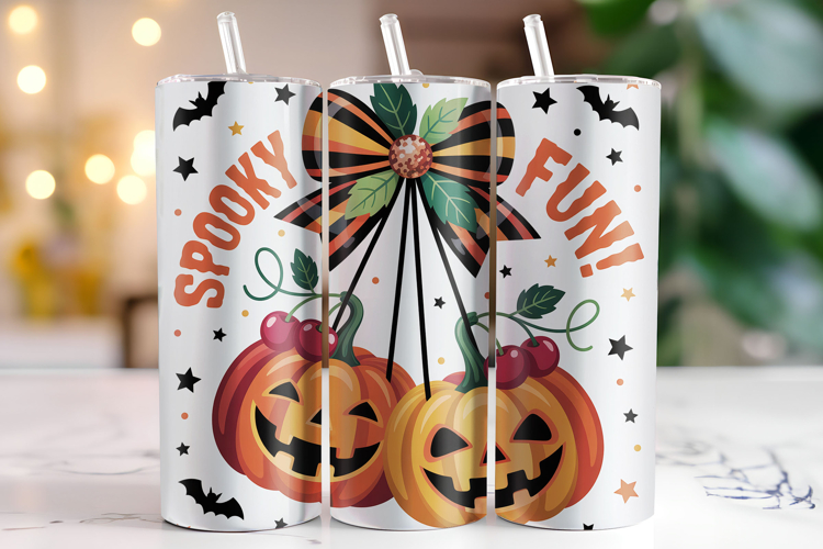 Spooky Fun Tumbler Wrap | Sublimation | Tumblers example image 1