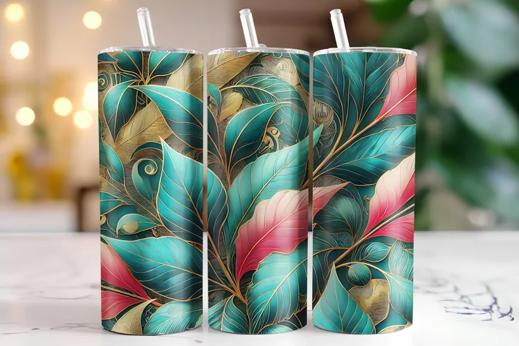 Leaves Tumbler Wrap | Sublimation | Tumblers