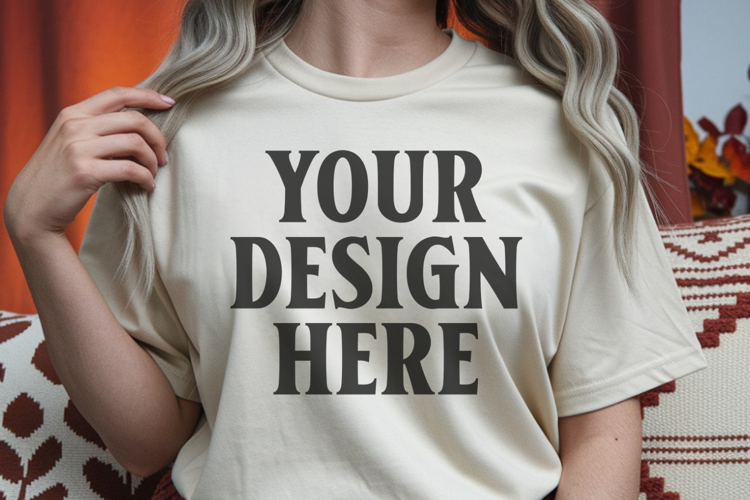 Comfort Colors 1717 Ivory T-Shirt mockup , CC 1717