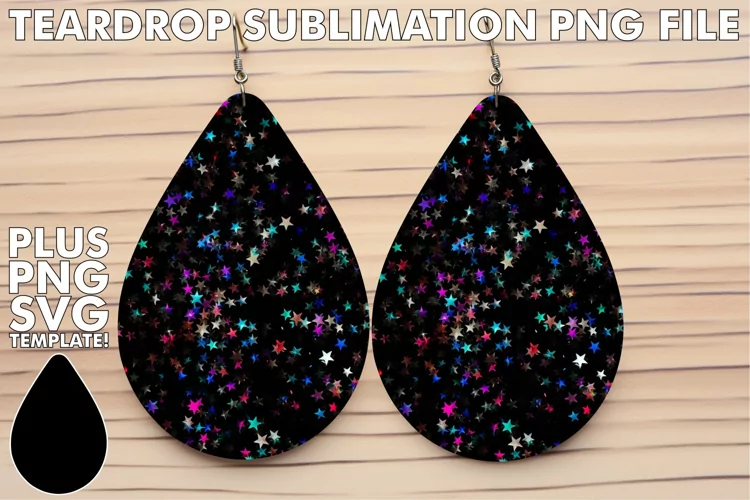 Elegant Stardust: Glittery Sublimation Star Earrings