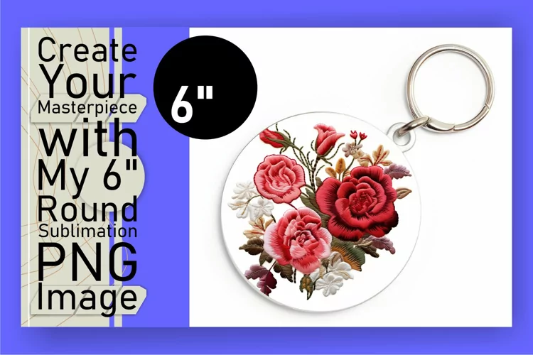 Lively Embroidered Bloom Keychain Pattern