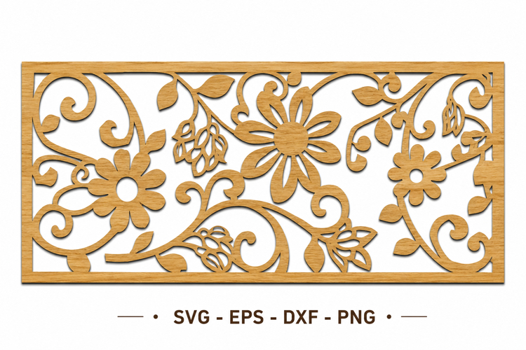 Floral Wall Panel Laser Cut File SVG