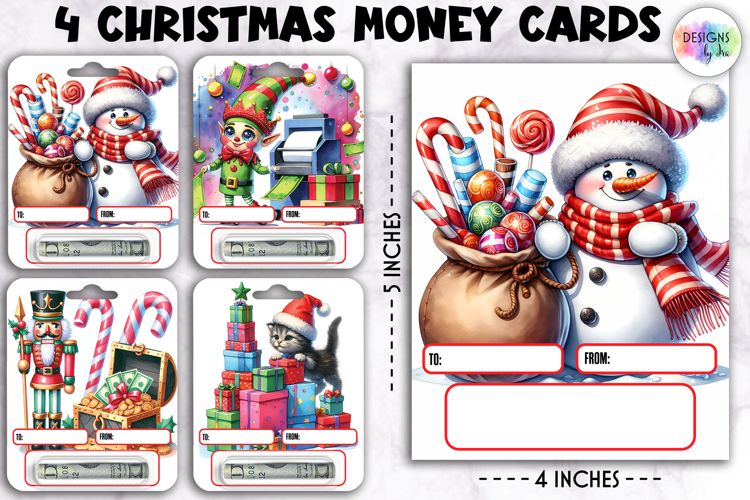 Christmas Money Cards, Printable Gift Card Holders