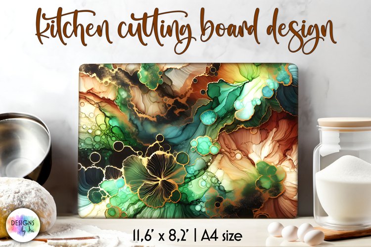 Abstract Cutting Board, Alcohol Ink Wooden Cutting Board