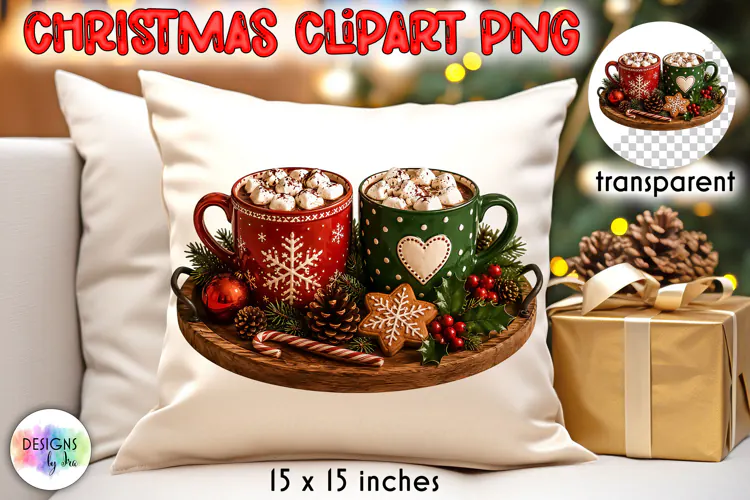 Christmas Cocoa Mugs for Two Clipart PNG