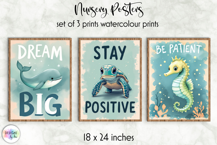 Ocean Animals Affirmation Poster, Inspirational Prints