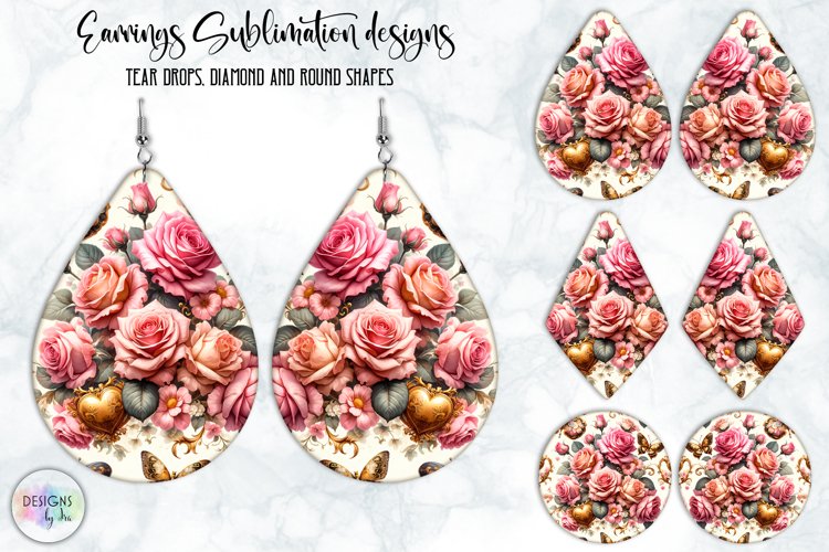Vintage Flowers Earrings Design, Baroque Floral Earrings example image 1