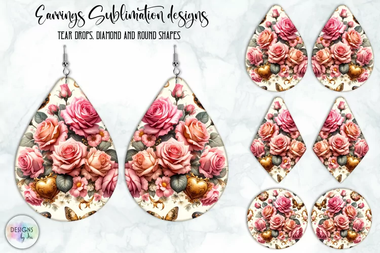 Vintage Flowers Earrings Design, Baroque Floral Earrings