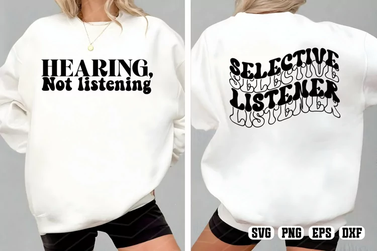 Selective listener Hearing, not listening SVG PNG