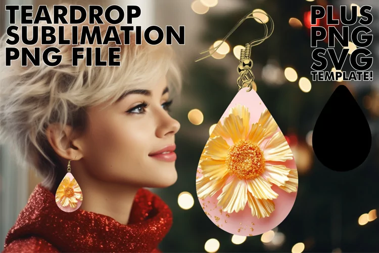 Sublimation Elegance: 3D Teardrop Beauty