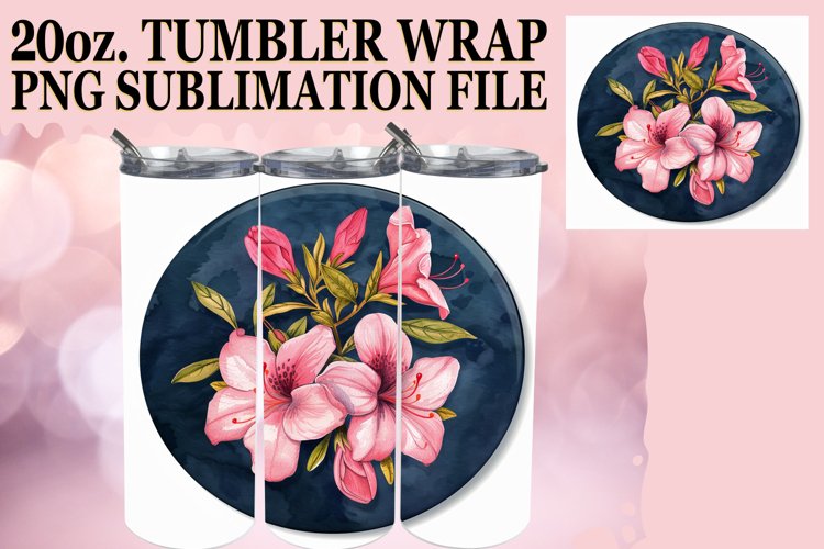 Fresh Blooms Denim Tumbler Sublimation 20oz example image 1