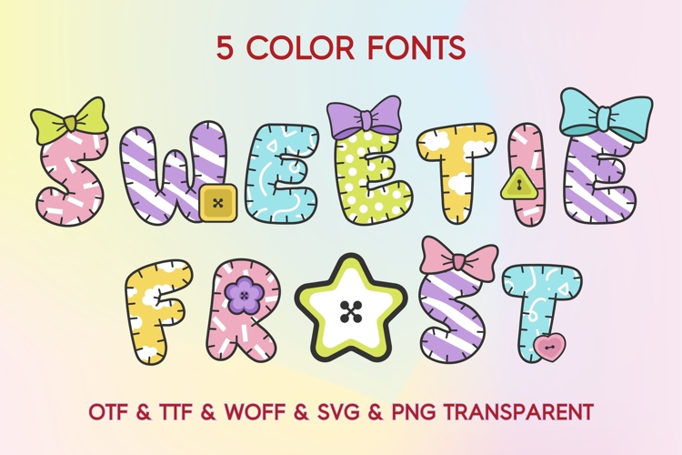 Sweetie Frost - 5 Color fonts