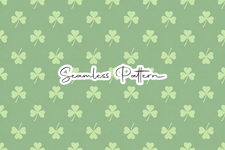 Mint Green Shamrock Seamless Pattern - Leprechaun & Clovers