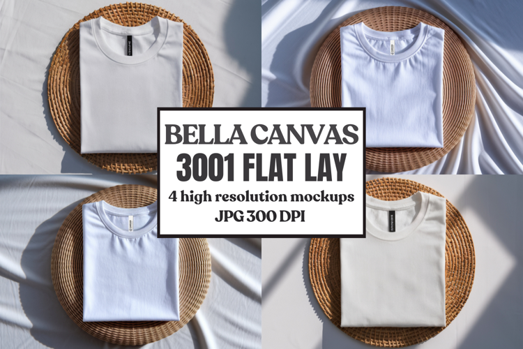 Bella Canvas 3001 Flat Lay T-Shirt Mockup