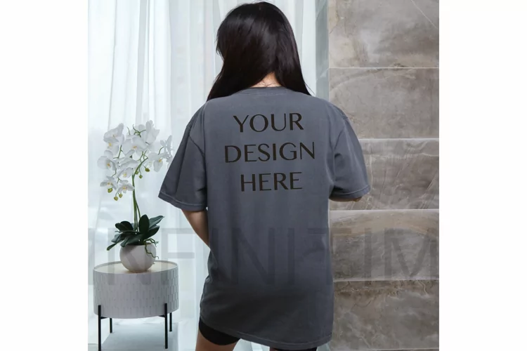 1717 mockup Pepper Comfort Colors back tshirt mockup