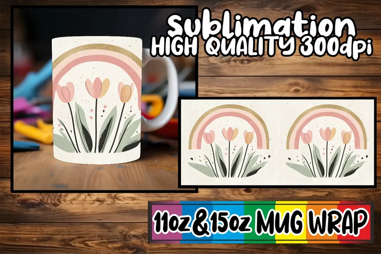 Pure joy 11oz 15oz sublimation wrap, Flower