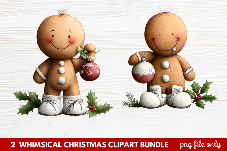 Whimsical Christmas Clipart | Cute Festive Holiday PNG