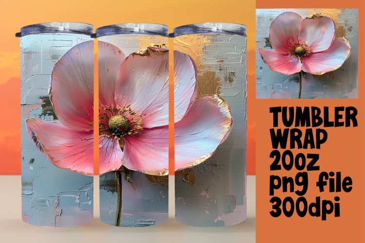 Floral Harmony: 3D Spring Tumbler Art